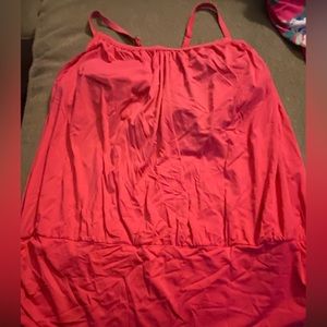 Hit pink racer back tankini top. Size 24w